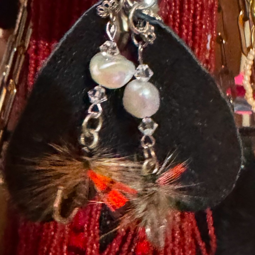 Hooked earrings, one of a kind handmade by a retired jeweler.
